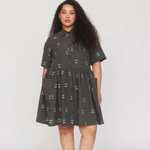 Lazy Oaf Happy Sad Smock Dress Us 14